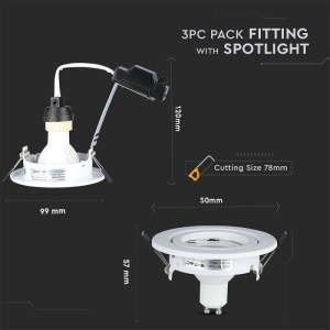 Set spot LED 3buc 5W 4500K alb V-TAC - Img 2