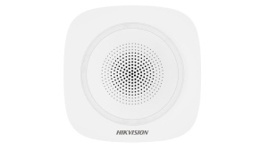 Sirena interior wireless AX PRO Hikvision DS-PS1-I-WE(B)-R(Red Indicator); 868MHz two-way Tri-X wireless technology, distanta comunicare RF: 1600m in camp deschis, nivel sonor: 90 la 110dB, 3 tipuri de sonerii de alarma: alarma la efractie, alarma la