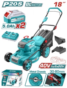 TOTAL - MASINA TUNS IARBA - 40V (INCLUDE ACUMULATOR SI INCARCATOR)