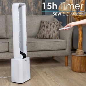 Ventilator Tower Fan alb ZLN1085, 12 viteze, motor BLDC, telecomanda, timer 15h - Img 4