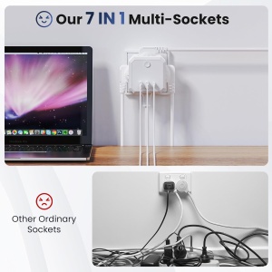 Adaptor priza alb tip cub cu 4 prize shucko 16A, 2xUSB si 1xType C – Solutia ideala pentru incarcare eficienta - Img 3