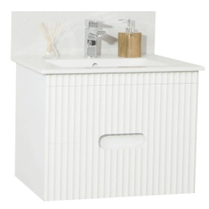 Baza si lavoar ceramic GN0091, mobilier baie suspendat 70 cm, dreptunghiular, front MDF, sertare soft close, alb