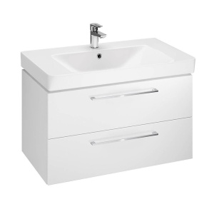 Baza si lavoar CSB3481 - 80 cm, suspendat, sertare, alb - Img 2