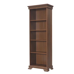 Biblioteca VMR1, cu 4 rafturi, Pal Melaminat, cu elemente din MDF, Nuc - Img 3