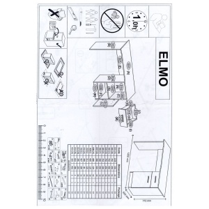 Birou cu usa si sertar HM Elmo, Pal melaminat, 120x55x78 cm, stejar antracit - Img 3