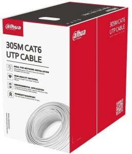 Cablu UTP CAT6,Conductor de cupru de înaltă puritate, fără oxigen, alimentare prin Ethernet,Manta exterioara PVC personalizata; Certificare CE CPR Clasa de ignifugare Eca, 305M, culoare: alb.