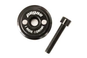 CAPAC TIJA GHIDON BEER CAP XHS-16, ALUMINIU CNC, 2 MAGNETI, PENTRU TIJA GHIDON 1-1/8, DIAMETRU 31.8MM, SURUB M6X30MM INCLUS, NEGRU - Img 1