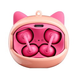 Casti Wireless Blackview AirBuds K1 IPX4 Waterproof Kids Open-Ear Clip-On Earbuds Built-In Lanyard Pink - Img 2