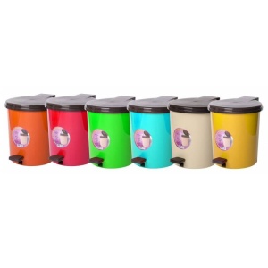 Cos gunoi plastic cu pedala diverse culori 10L