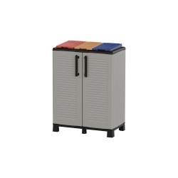 Cos gunoi selectiv cu 3 compartimente, 90 x 68 x 37 cm, F70/EColor3