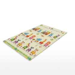 Covor de joaca pentru copii U-Grow, din spuma, pliabil, 2 fete, impermeabil, izolant, 180 x 120 x 1 cm, design animalute