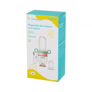 Dizpozitiv de hranire cu 2 tetine : suzeta fructe + lingurita, U-Grow - Img 4