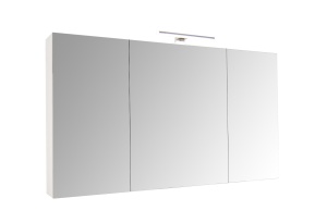 Dulap baie cu oglinda Celine, PAL, iluminare led, 120 cm, 3 usi, 3 rafturi, soft close, alb
