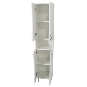 Dulap baie tip coloana GN0021, Pal lucios, 5 rafturi, 4 usi, picioare reglabile, 35x31.6x166 cm - Img 3