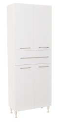 Dulap baie tip coloana GN0051, MDF, 4 rafturi, 4 usi, sertar, picioare reglabile, 60x31.6x166 cm