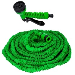 Furtun de gradina, 7.5 - 22.5 m, extensibil, pistol multifunctional, Verde, KMT Garden