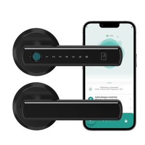 Incuietoare smart, pentru usa, cu broasca, model CittaLock, negru mat - Img 2