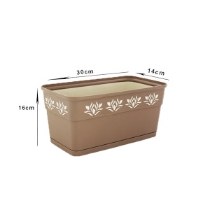 Jardiniera Decor 30 cm din plastic rezistent, greu degradabil UV - Img 5