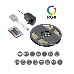 Kit banda led RGB 20W cu telecomanda GTV