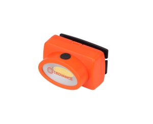 Lanterna LED frontala Ledvance, 2.2W COB, 100 lm, lumina rece (6500K), 4moduri de iluminare (100%-100lm, 30%-30lm), 3xAAA(neincluse), IP22 ,Portocaliu/Negru