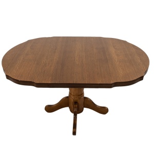 Masa living si bucatarie extensibila SB Fan, MDF Furniruit, structura lemn masiv, 4 persoane, 100-133,5x99x74 cm, nuc - Img 3