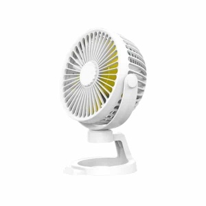 Mini ventilator de birou, 5W, 1200 mAh, 3 trepte viteza, reincarcabil, Alb - Img 1