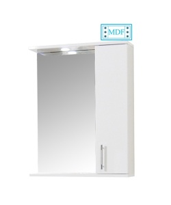 Oglinda baie cu dulap GN0201, dreptunghiulara, PAL, iluminare led, 2 rafturi, 55 cm, alb