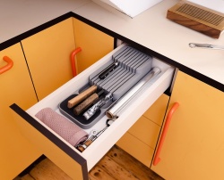 Organizator cutite pentru sertar, 18 compartimente, 40 x 14 x 7,5 cm, Gri - Img 3