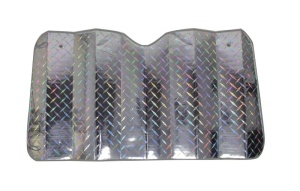 Parasolar auto cartonat 2 fete, 150x80 cm, protectie solara parbriz, cu ventuze