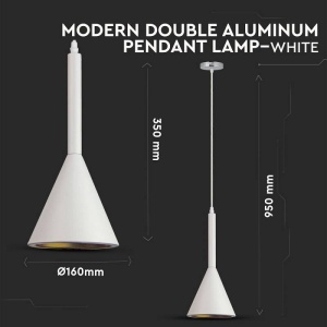 Pendul Conic aluminiu alb D160 V-TAC - Img 2