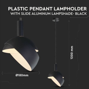 Pendul Semisferic cu inel negru V-TAC E14 - Img 3
