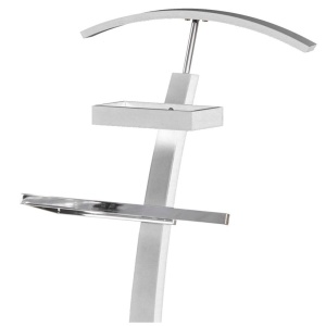 Portmantou suport haine HM WU13, lemn, baza metalica cromata, 117 cm, alb - Img 2