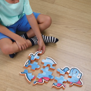 PUZZLE DIN SPUMA EVA, MAXI CU 10 PIESE, ALBASTRU, PUEDO - Img 3