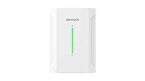 Receptor wireless Hikvision DS-PR501-HWE, frecventa de operare 868MHz, comunicare wireless bidirectionala, accepta 32 detectori wireless, 12 sirene wireless, 8 tastaturi/cititoare wireless, 64 telecomenzi wireless, distanta de comunicare 1600m in camp