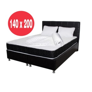 Saltea cu arcuri, Superortopedica Luna 140x200x20 cm, plasa de arcuri Bonell, sistem de aerisire perimetral, Saltsib plus 2 perne matlasate, umplutura fibre poliester hipoalergenice, 50x70cm si husa hipoalergenica, lavabila la 95 C - Img 3