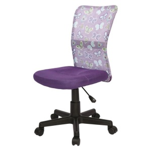 Scaun birou copii HM Dingo, Ergonomic, Cadru Polipropilena, Mesh, Inaltime ajustabila, 80 kg, 98x41x56 cm, Violet - Img 2