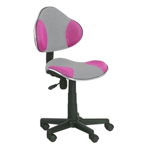 Scaun birou copii HM Flash 2, Ergonomic, Stofa Mesh, Cadru Polipropilena, Inaltime ajustabila, 80 Kg, Roz Gri