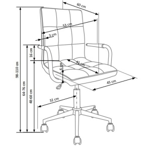 Scaun birou copii HM Gonzo 2, Ergonomic, Piele ecologica, Inaltime ajustabila, Mecanism balansare, 90 Kg, Mov - Img 3