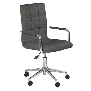 Scaun birou copii HM Gonzo 3, tapiterie stofa, cadru polipropilena, inaltime reglabila, brate tapitate, 90 kg, gri inchis