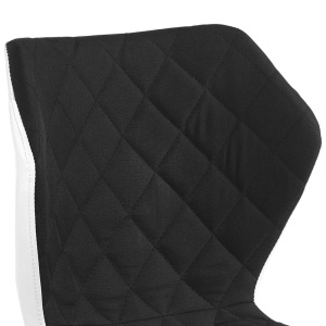 Scaun birou copii HM Matrix, Ergonomic, Cadru Metalic, Stofa Piele ecologica, Inaltime ajustabila, 100 Kg, Alb Negru - Img 3