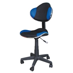 Scaun birou copii SL G2, Ergonomic, Stofa, Inaltime reglabila, Cadru polipropilena, 60 kg, Albastru Negru - Img 2