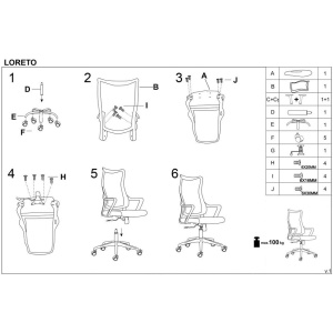 Scaun birou cu mesh Hm Loreto, ergonomic, suport lombar, baza polipropilena, mecanism de balans, inaltime reglabila, material respirabil, 100 kg, negru - Img 2