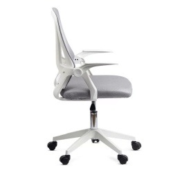 Scaun birou ergonomic OFF 433, mesh, inaltime ajustabila, baza polipropilena, suport lombar, cotiere rabatabile, 90 kg, gri - Img 3