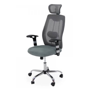 Scaun birou ergonomic OFF 988, mesh, baza cromata, suport lombar, inaltime reglabila, mecanism balans, 110 kg