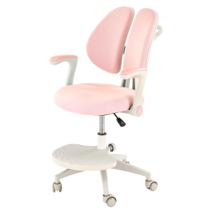 Scaun birou ergonomic pentru copii HM Panco, ajustabil pe inaltime si adancime, mesh, suport pentru picioare, roz