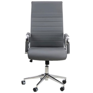 Scaun birou OFF 937, operativ, piele ecologica, ergonomic, baza cromata, inaltime reglabila, 110 kg - Img 3