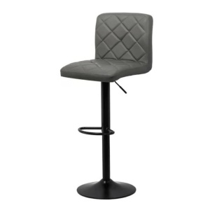 Scaun de bar ABS 147, cu spatar, piele ecologica, suport picioare, cadru metalic, rotativ, 100 kg