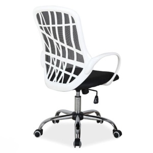 Scaun de birou cu mesh SL Dexter, cadru cromat, mecanism de balans, roti pivotante, 100 kg, alb negru - Img 2