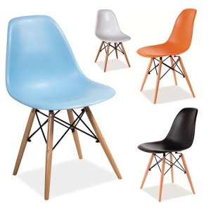 Scaun de bucatarie si living din polipropilena SL Enzo, ergonomic, lemn masiv, 83x46x42 cm, 100 kg, Bleu - Img 3