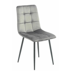 Scaun de living si bucatarie KL Mady, metalic, tapitat cu stofa,100 kg, 44x39x89 cm, gri